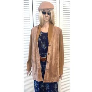 LINEA by Louis Dell'Olio Tan Suede Jacket oversized women’s medium